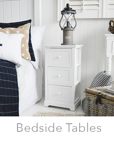 New England white bedside tables, very narrow bedsides ... See all our cabinets
