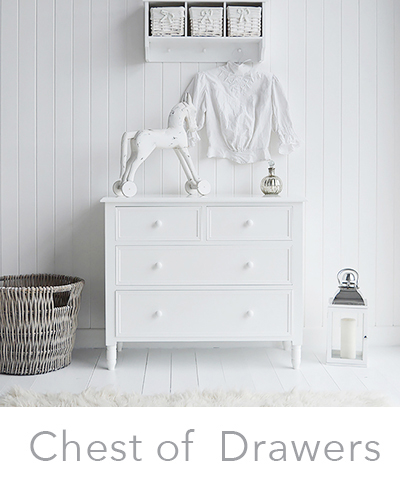 White Chest of drawers. Narrow, slim and large