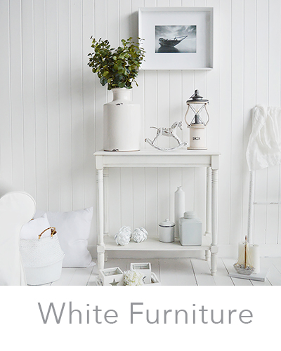 All white furniture and home decor accessories