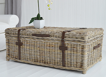 Seaside Coffee table trunk willow - storage - Living room furniture