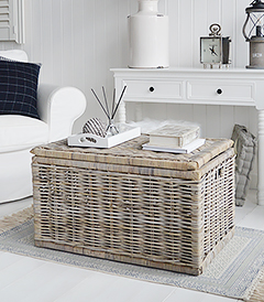 Seaside Coffee table trunk willow - storage - Living room furniture