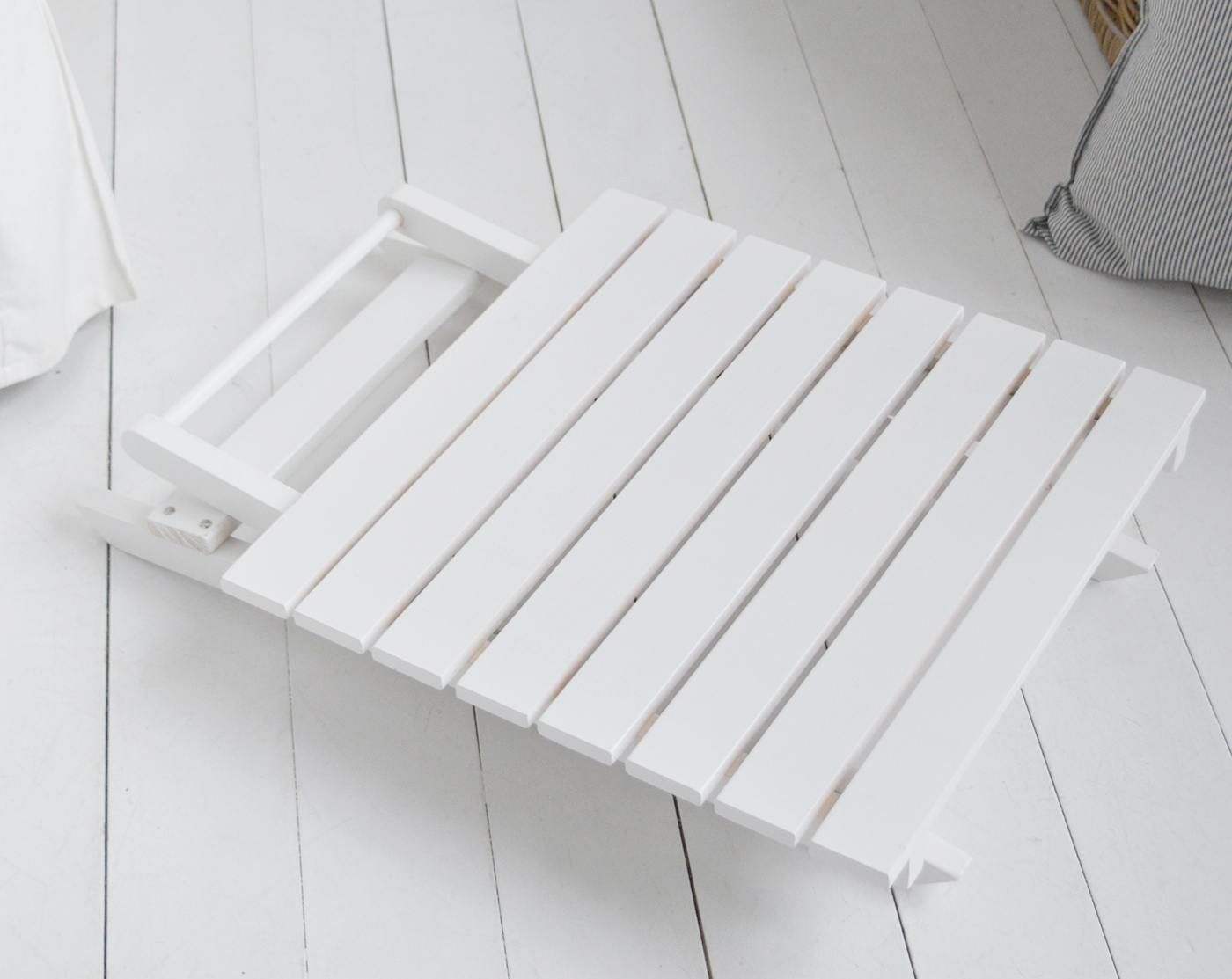 Portland Folding wooden small square White Table - New England Coastal and Modern Farmhouse Furniture and Interiors