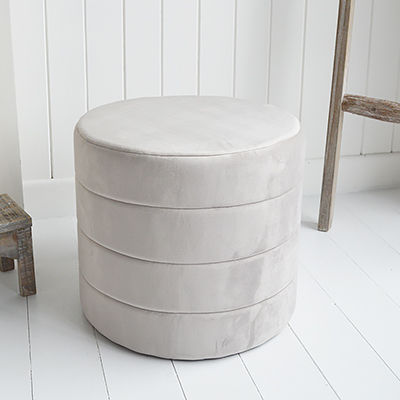 Palmer Grey Stool - New England Country Coastal and Farmhouse Furniture and Interiorsfrom The White Lighthouse. New England coastal, country, farmhouse and city home furniture and interiors for Bathroom, Living Room, Bedroom and Hallway Furniture for beautiful home