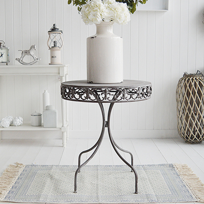 Winchester grey round lamp table