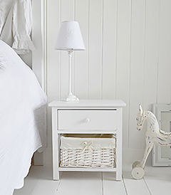 Small White Bedside Cabinet - Two drawer white bedside table. The White ...